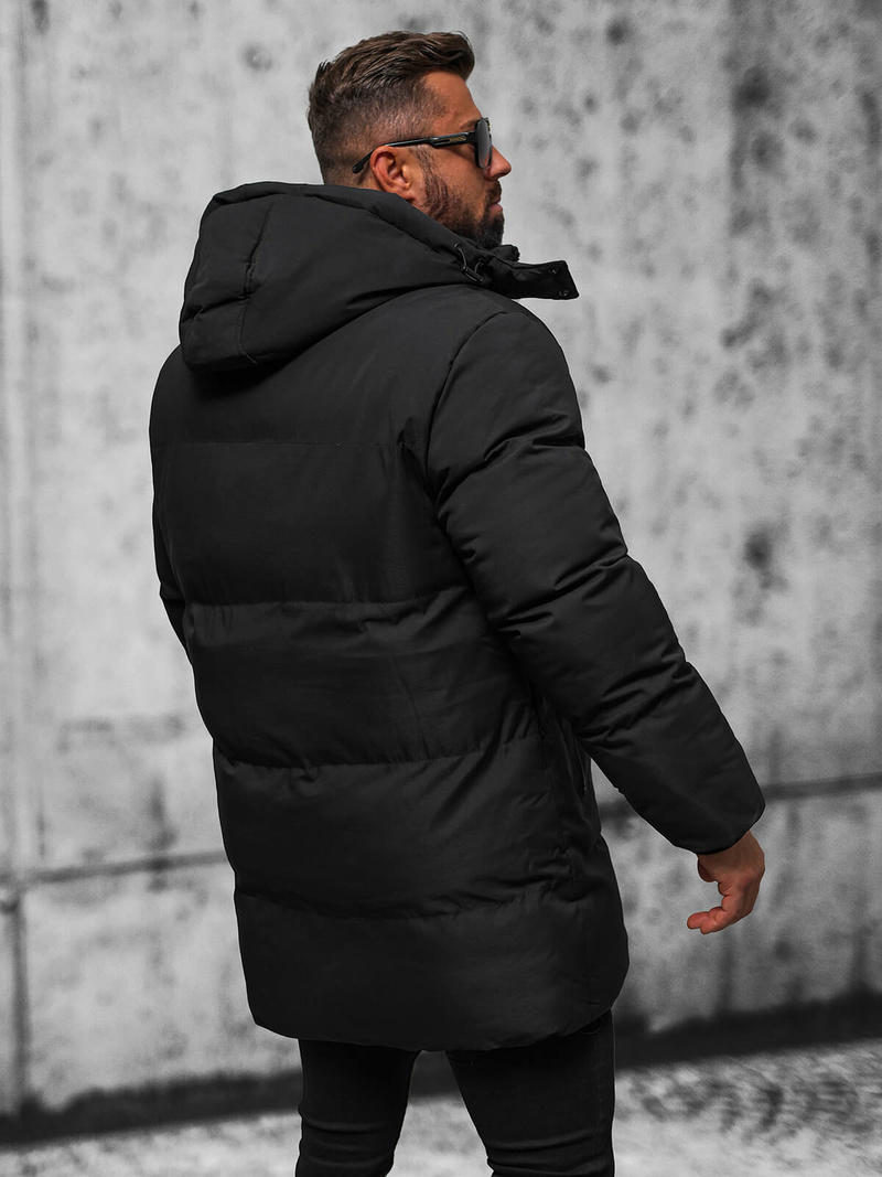 Férfi Steppelt Kabát Fekete OZONEE JS/5M3118/392