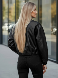 Női Bőrdzseki Fekete OZONEE JS/11Z8281