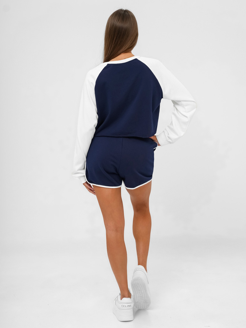 Kétrészes női tréning szett gránát-fehér OZONEE JS/M58631AB