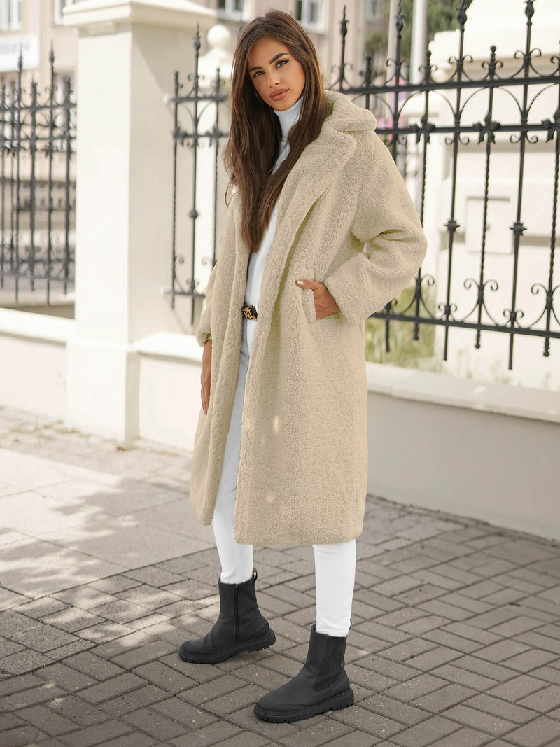 Női kabát ekrü OZONEE O/Z01Z