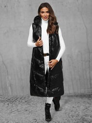 Női Hosszú Mellény Fekete OZONEE JS/5M3183/392