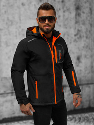 Férfi kapucnis softshell kabát fekete OZONEE JS/HH024/1BZ