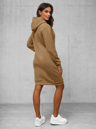 Női kapucnis pulóver sötét-bézs OZONEE JS/YS10005/91Z