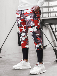 Férfi nadrág jogger bordó-bézs OZONEE G/11133