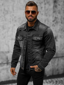 Férfi farmer dzseki fekete OZONEE NB/MJ506NZ