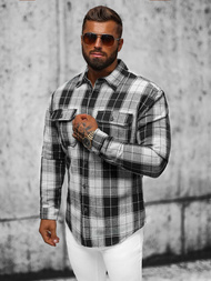 Férfi Ing Fekete OZONEE NB/MC727N