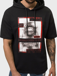 Férfi pulcsi kapucnival Fekete OZONEE B/20402010