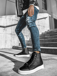 Férfi magasszárú sneakersek Fekete-fehér OZONEE W/034