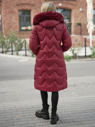 Női téli kabát bordó OZONEE JS/5M3229/1Z