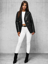 Női Bőrdzseki Fekete OZONEE JS/11Z8121Z