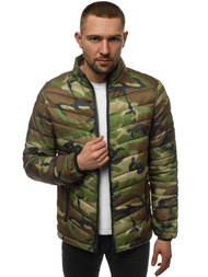 Férfi átmeneti kabát khaki-terepmintás OZONEE JS/SM80Z