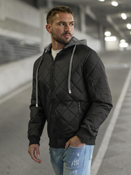 Férfi kabát fekete OZONEE JS/8M986/392Z