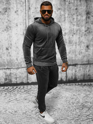 Férfi Melegítő Szett Velúr Grafit OZONEE JS/8C1171/6