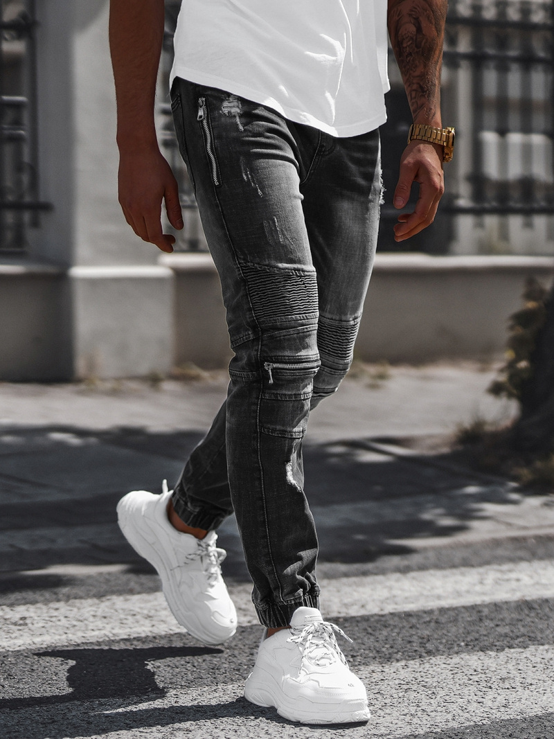 Férfi Nadrág Jogger Fekete OZONEE NB/MP0077N