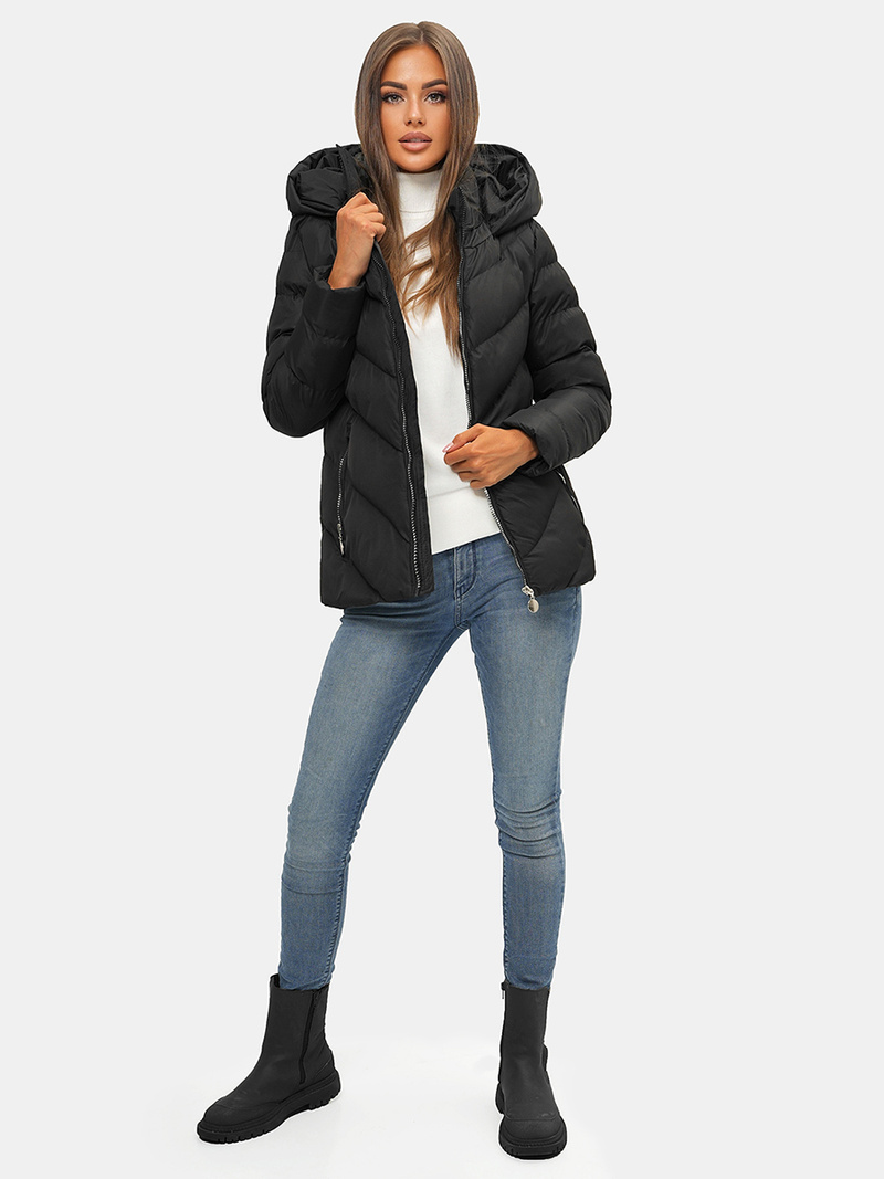 Női téli kabát Fekete OZONEE JS/M725/392