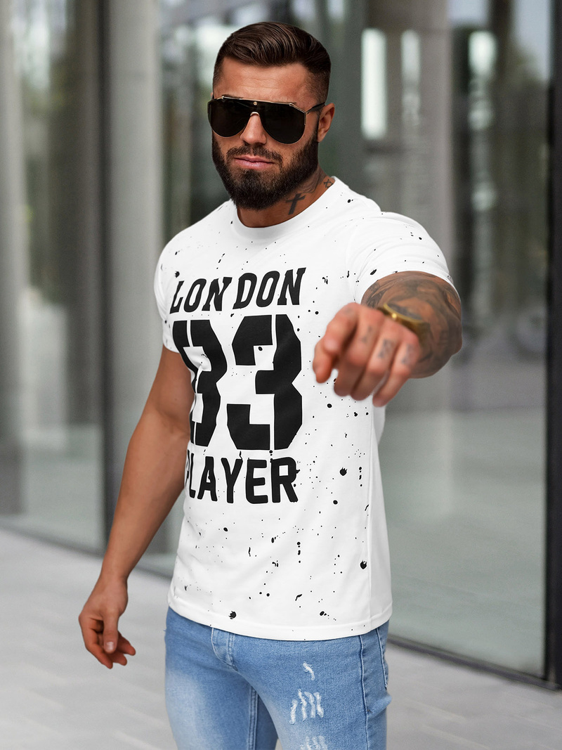 Férfi Póló Fehér OZONEE JS/8B1388/1