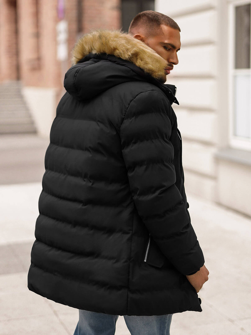 Férfi Steppelt Kabát Fekete OZONEE JS/5M3122/392Z