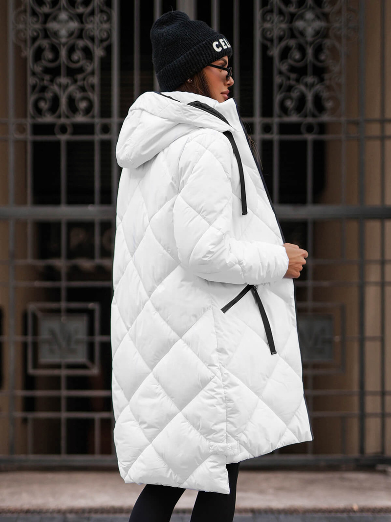 Női téli kabát fehér OZONEE JS/5M3168/281Z