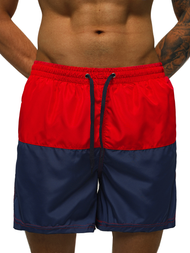 Férfi fürdőnadrág piros és sötétkék OZONEE JS/HM062