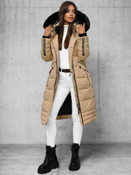 Női téli kabát bézs OZONEE O/W377