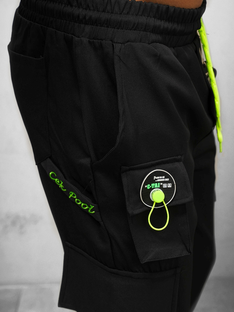 Férfi nadrág chino jogger fekete OZONEE O/CP149