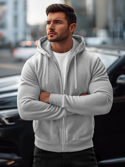 Férfi kapucnis pulóver szürke OZONEE JS/2008Z