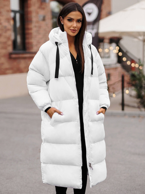 Női téli kabát fehér OZONEE JS/5M3163/281Z