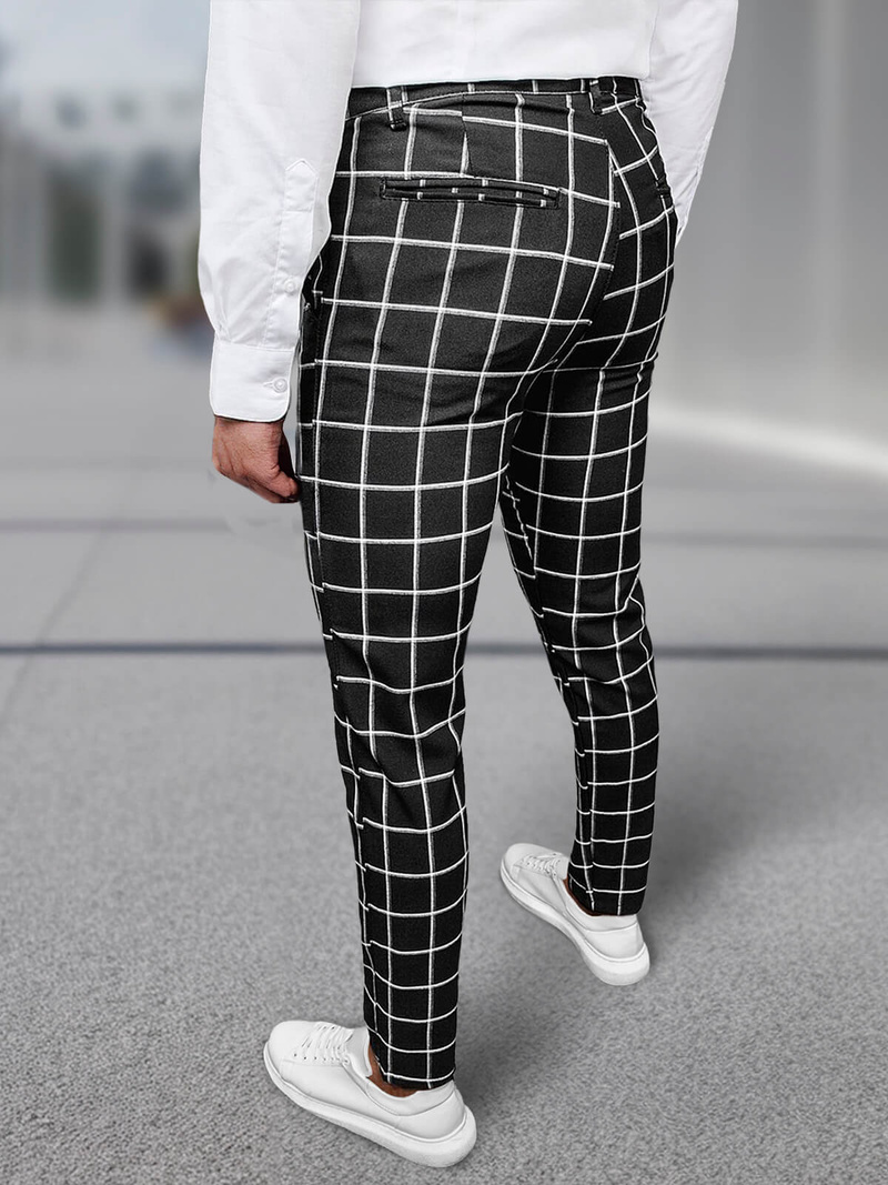 Férfi chino nadrág fekete OZONEE DJ/5522Z