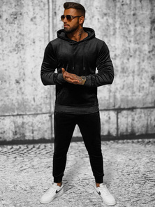 Férfi Melegítő Szett Velúr Fekete OZONEE JS/8C1171/3