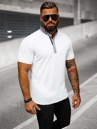 Férfi galléros póló fehér OZONEE O/DA803