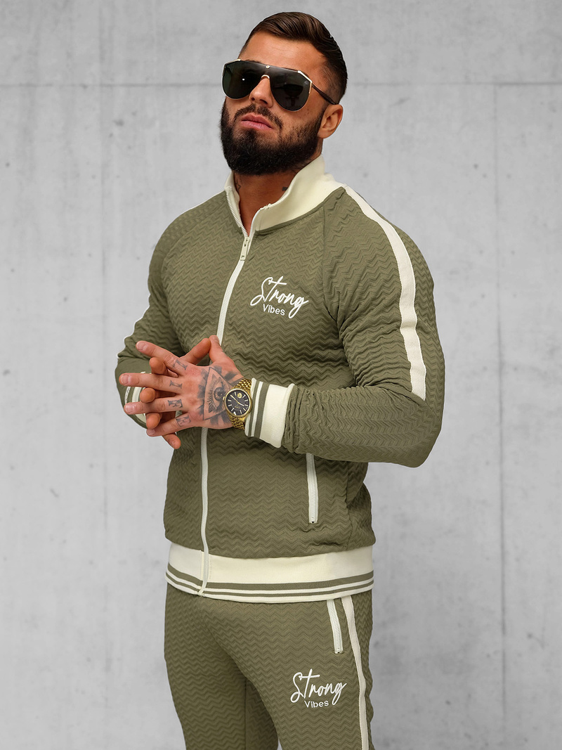 Férfi melegítő együttes khaki OZONEE O/FF5030AB