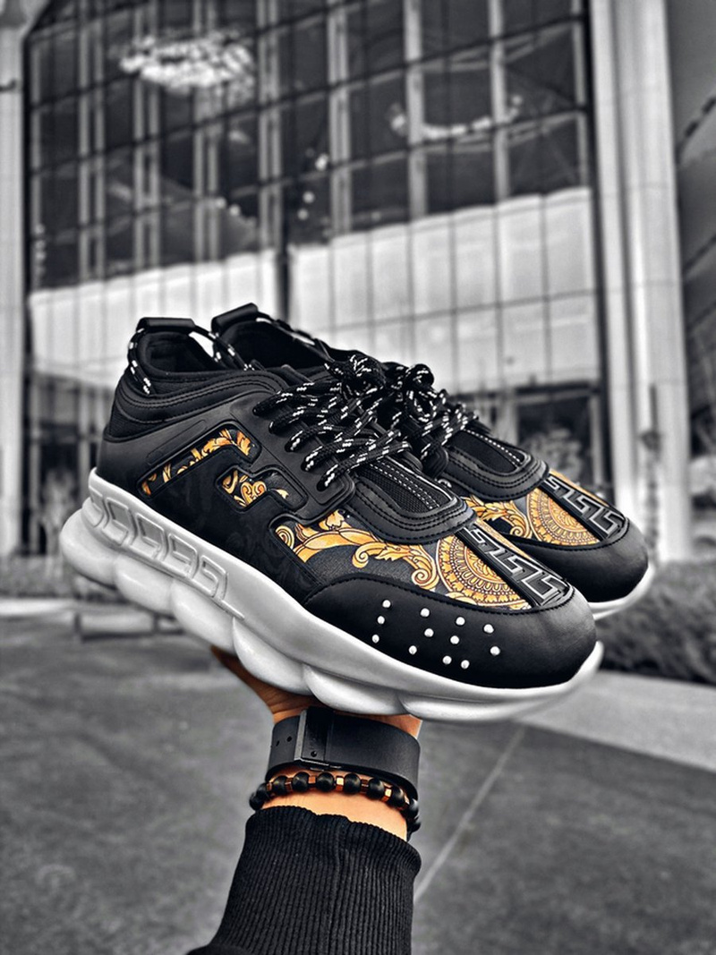 magas sneakersek fekete-bézs OZONEE G/2020