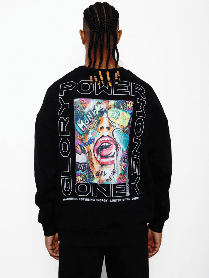 Férfi melegítő felső Fekete OZONEE MACH/M3257