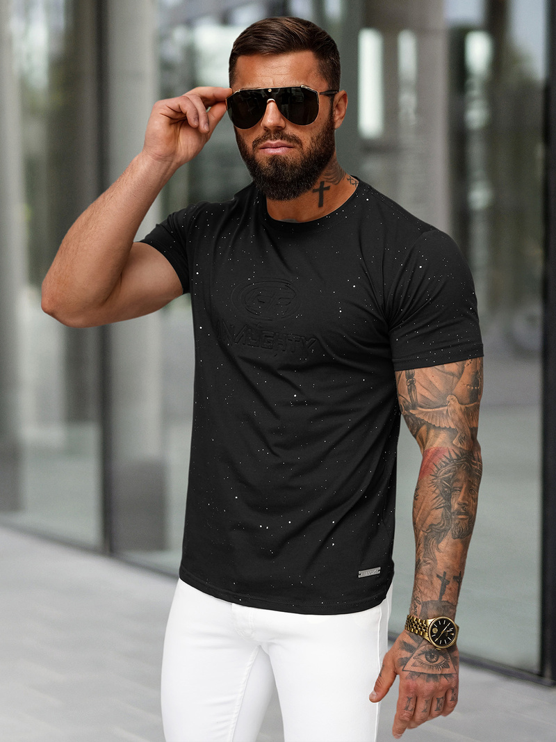 Férfi Póló Fekete OZONEE O/QQ1390