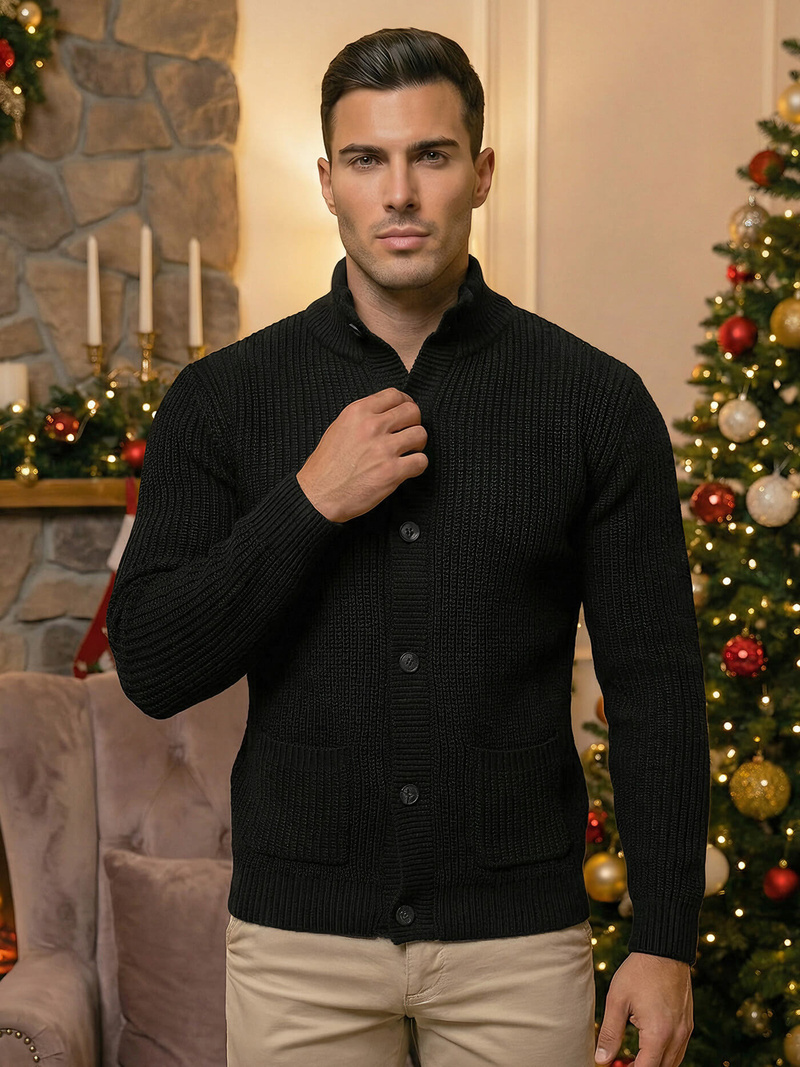 Férfi Pulóver Fekete OZONEE NB/MM6020/4Z