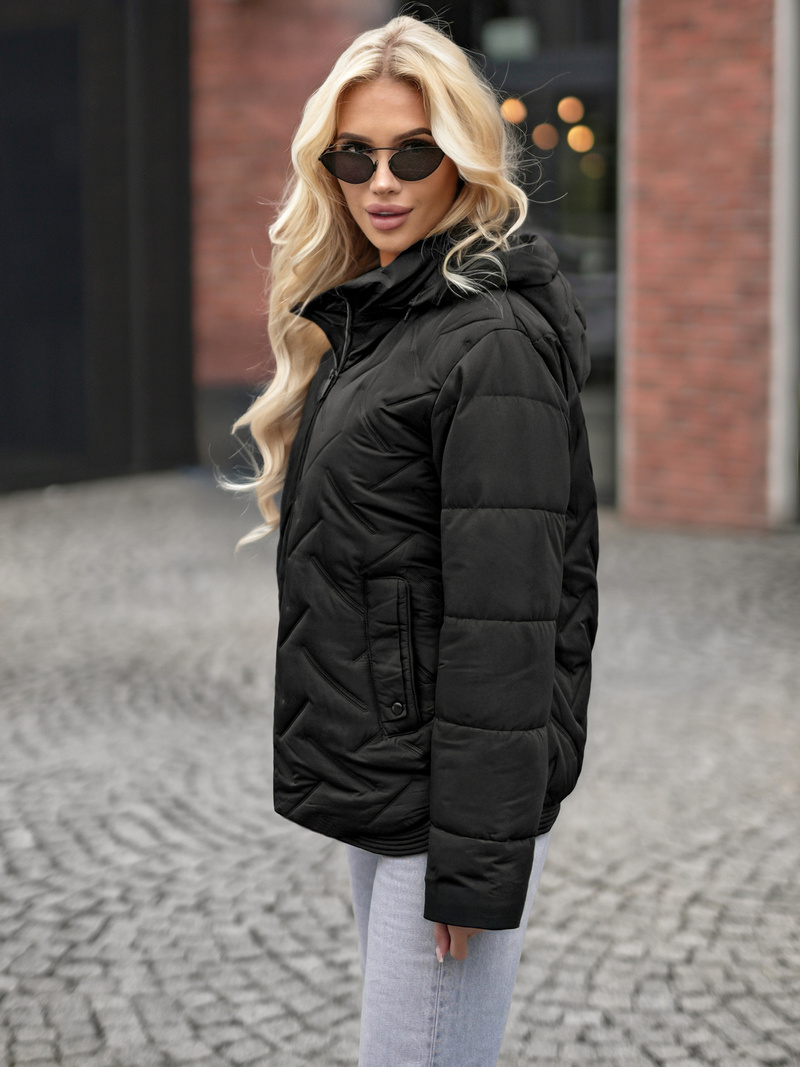 Női téli kabát fekete OZONEE JS/16M9300/392Z