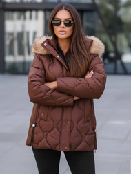 Női téli kabát csokoládé OZONEE JS/5M3226/158Z
