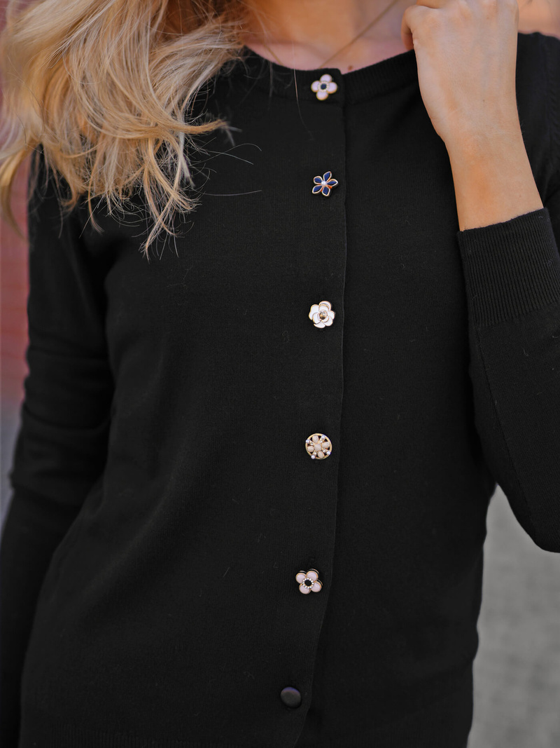 Női pulóver fekete OZONEE JS/53B5210/3