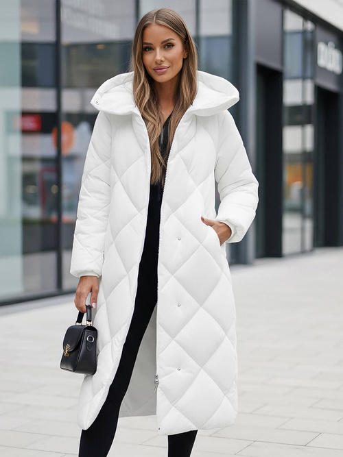 Női téli kabát fehér OZONEE JS/5M3173/281Z