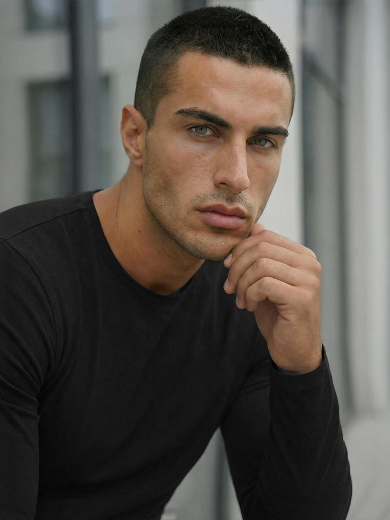 Férfi hosszú ujjú póló fekete OZONEE JS/DB71/1