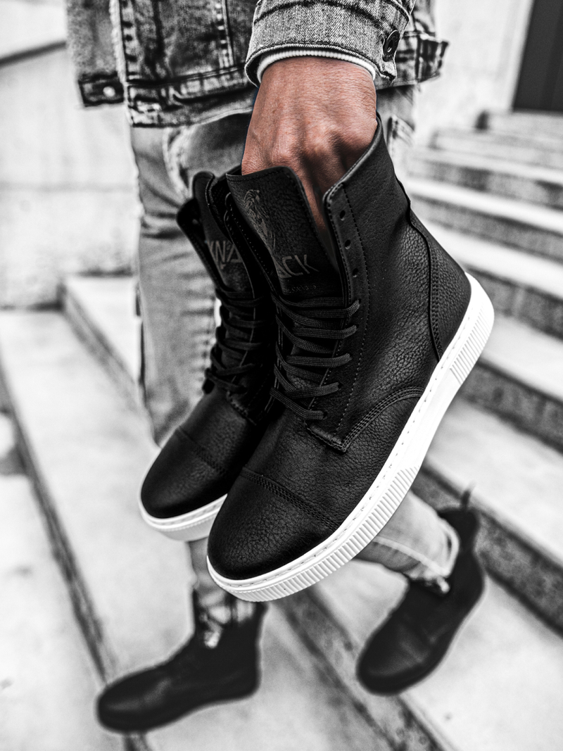 Férfi magasszárú sneakersek Fekete-fehér OZONEE KN/022