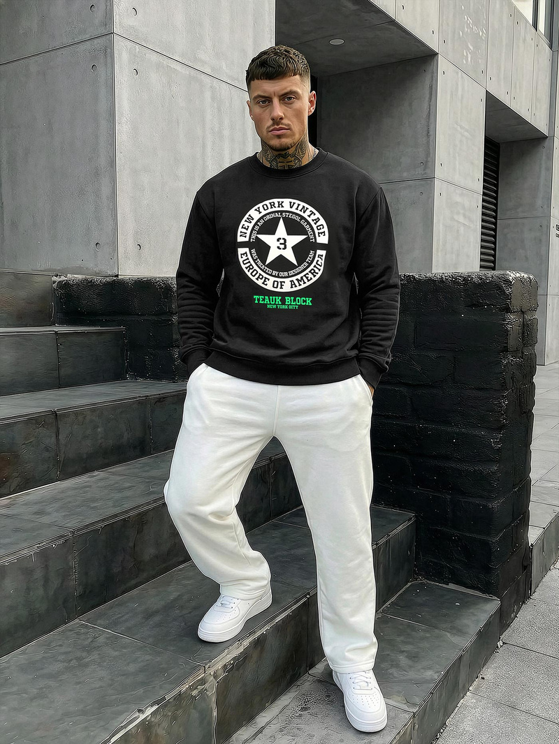 Férfi Melegítő Felső Fekete OZONEE JS/8B1768/3