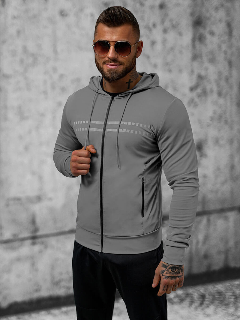 Férfi dzseki Szürke OZONEE JS/M10306