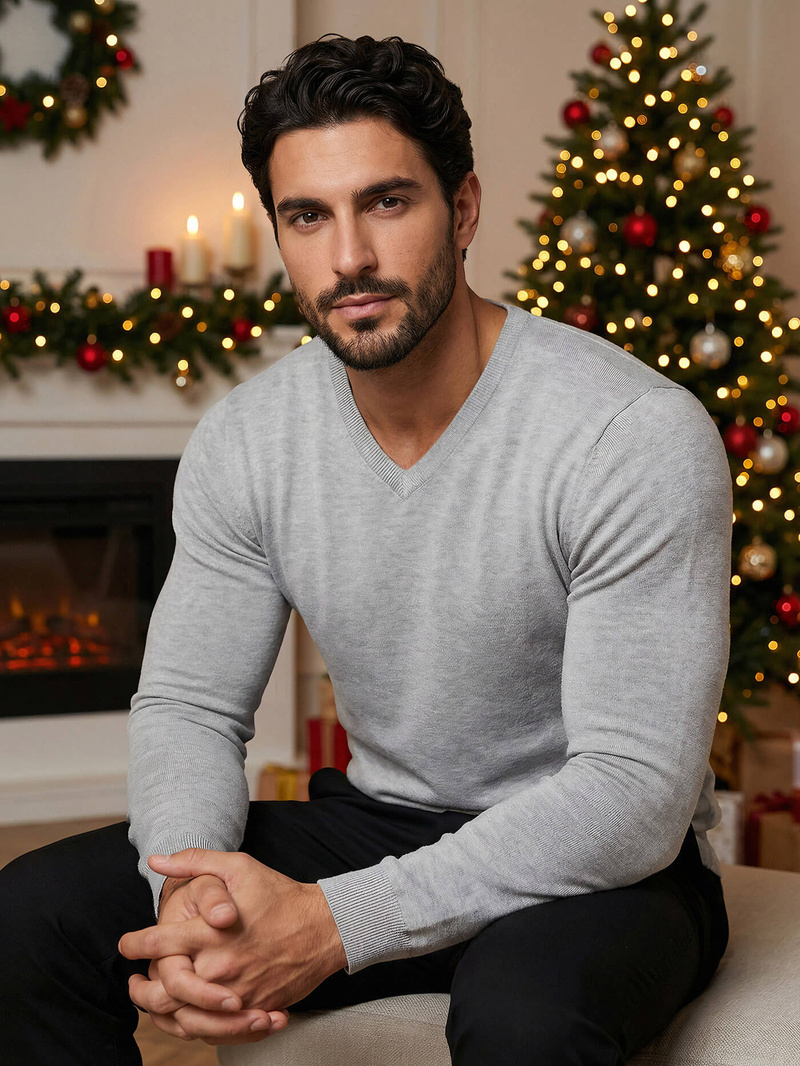 Férfi Pulóver Szürke OZONEE NB/MMB601/2Z