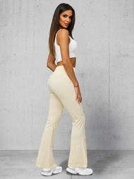 Női leggings széles lábakkal ecru OZONEE JS/17K570/1