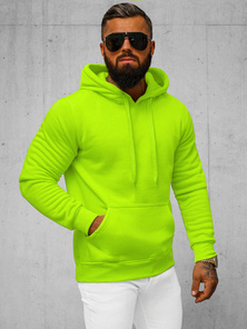 Férfi kapucnis pulóver Zöld neon OZONEE JS/2009Z