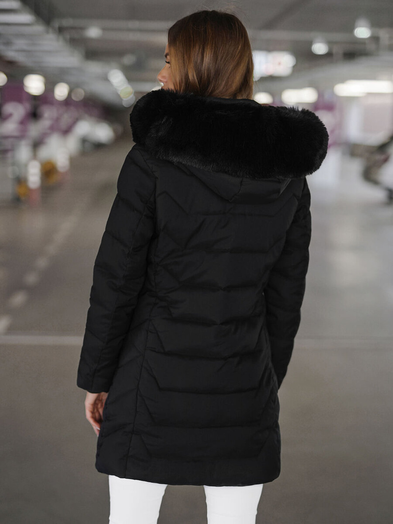 Női téli kabát fekete OZONEE JS/16M9121/392Z