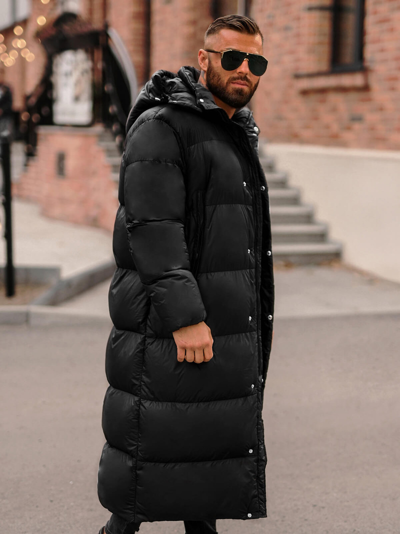 Férfi téli kabát fekete OZONEE O/M3202Z