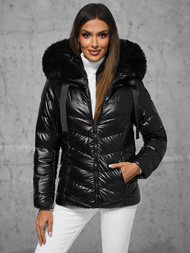 Női téli kabát fekete OZONEE JS/5M3138/392A