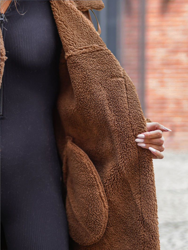 Női bőrkabát camel OZONEE JS/11Z8253